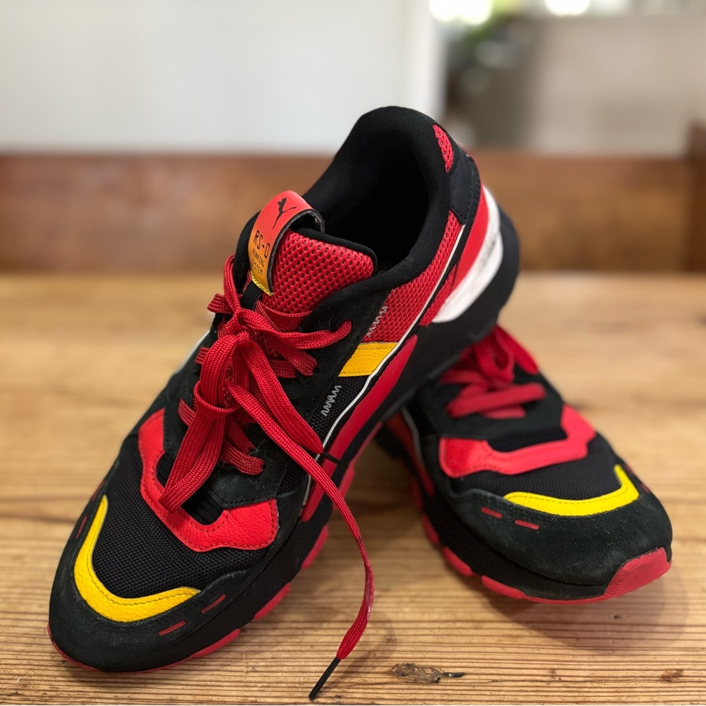 Puma Mens Vibrant Red and Yellow Sneakers